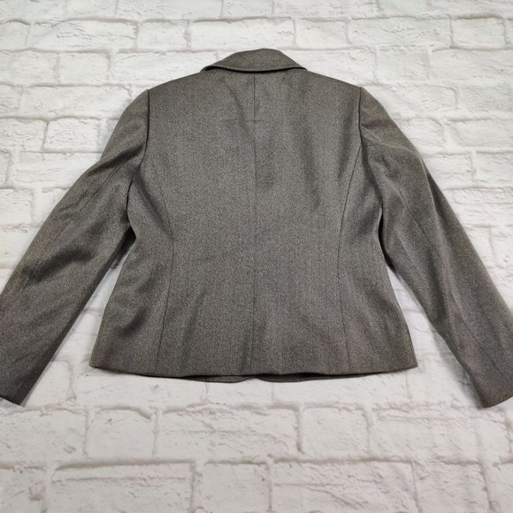 KASPER Womens petite avant garde career power suit blazer jacket grey sz 4P - Picture 2 of 6